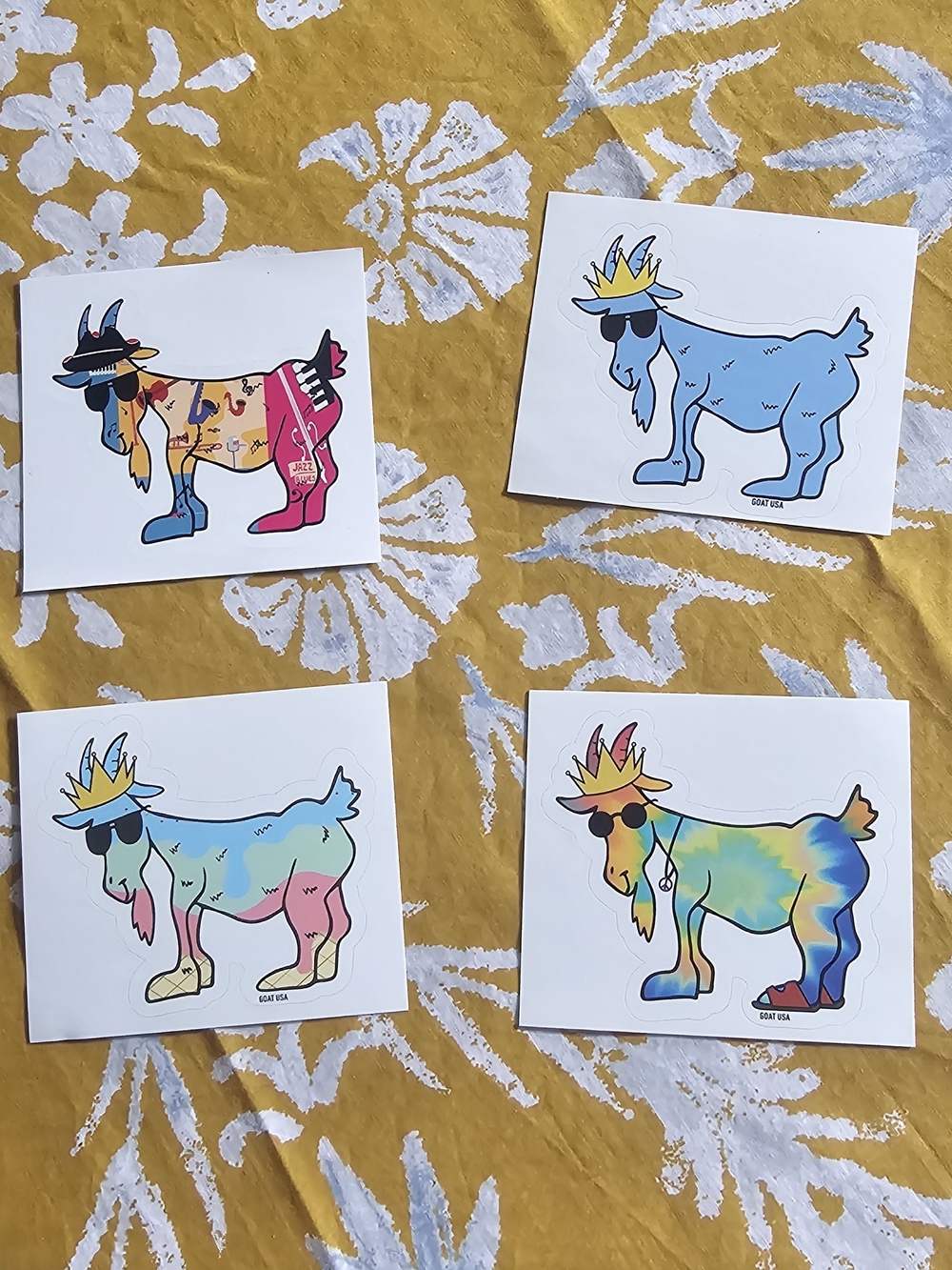 Lacrosse Goat Sticker Sheet Set - 4 Artful Designs - Picture 2 of 7
